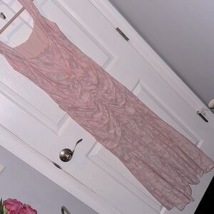 Light Pink floral pattern dress sz L new